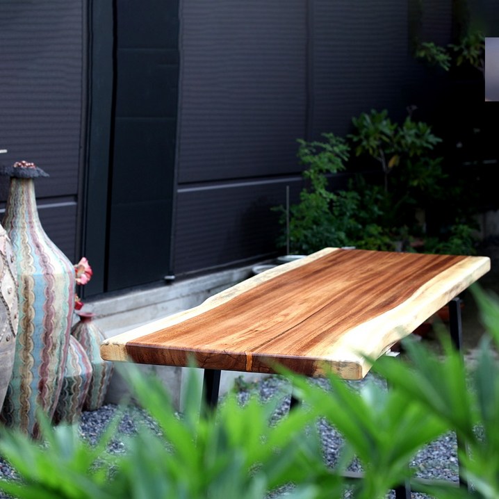 인아트스튜디오 거실 카페 주방 다육이 선반 진열대 자귀나무 원목 우드슬랩 테이블 2000 4인 6인 우아한 테이블, 6인용, 자귀나무 원목