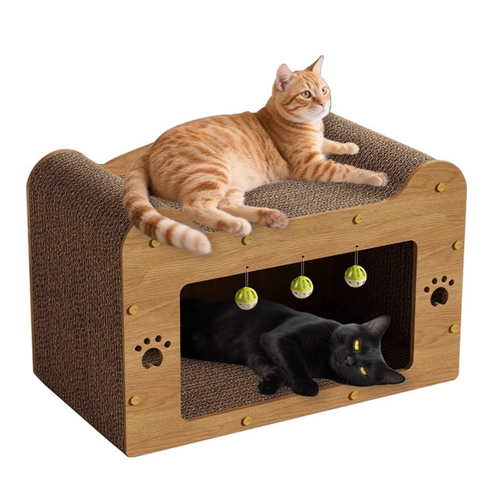 미란다 고양이 공굴리기 하우스 대형, 1개, 혼합색상