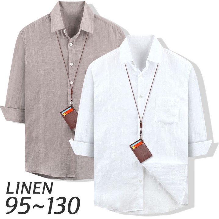 7부 린넨 셔츠 남자 봄 여름 남방 마셔츠 7부셔츠 와이셔츠 남성 빅사이즈 95130