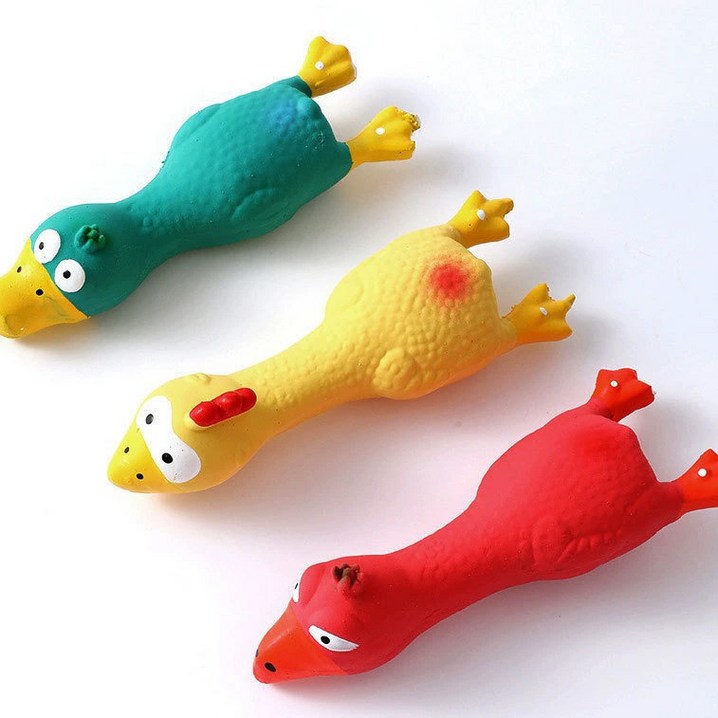 오브펫 강아지 라텍스 독수리 삼형제 장난감 3종, 1세트, 빨강노랑녹색