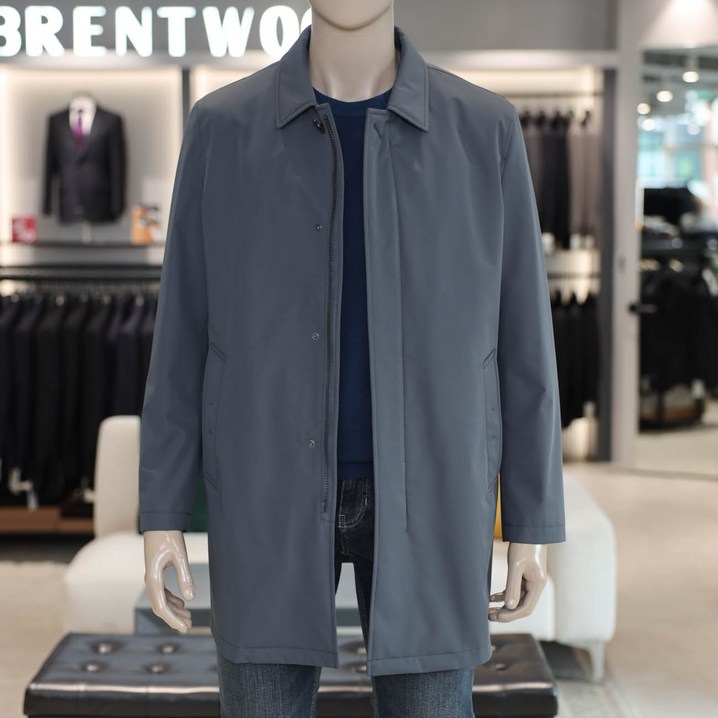 트렌치코트 남자 맥코트 코오롱 브렌우드 간절기 봄 가을 반코트 라이너 탈부착 그레이