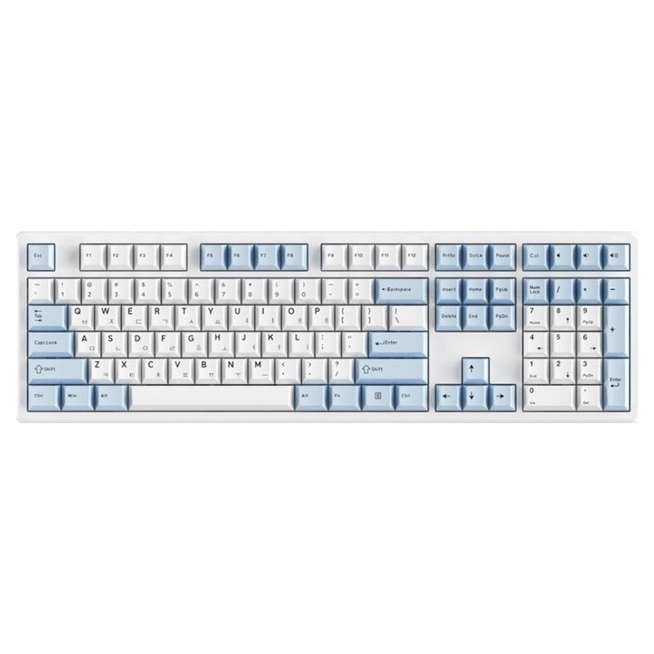 다얼유 유무선 108키 3모드 연결 블루투스 기계식 키보드 저소음 모카 무스축