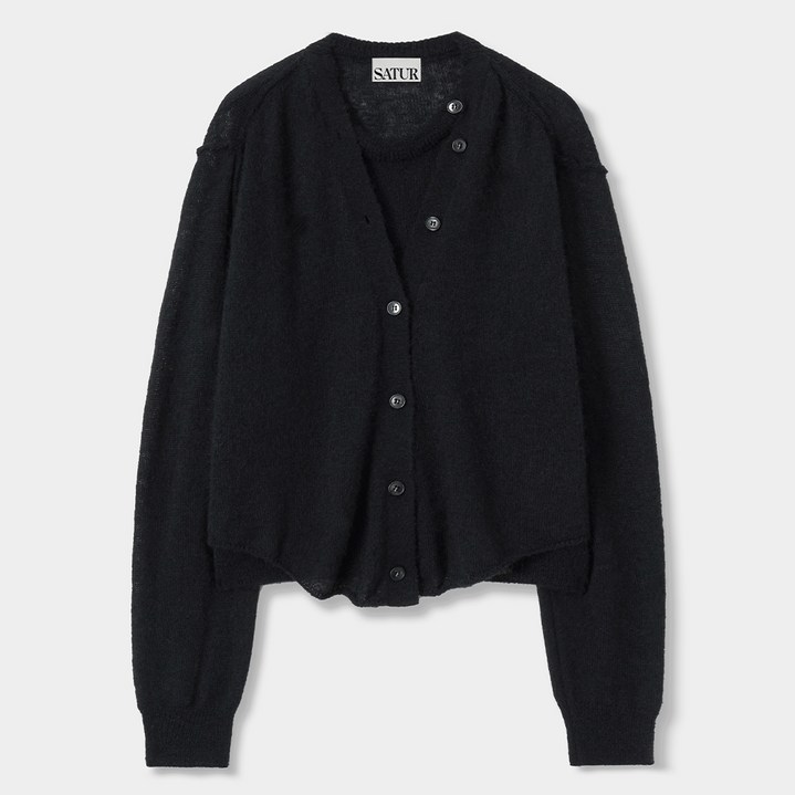 세터 여성용 노딘 레이어드 니트 가디건 SA233WKC09