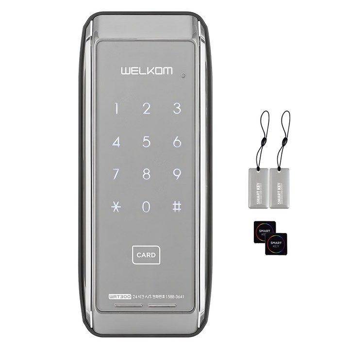 솔리티 웰콤 스마트 보조키 손잡이 없음 도어락 WRT300