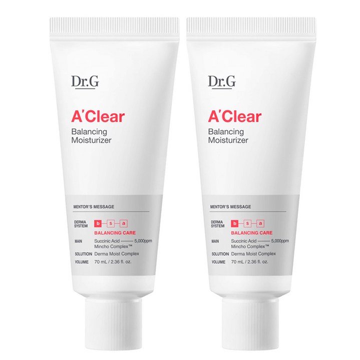 닥터지 에이클리어 밸런싱 모이스처라이저 데이크림, 2개, 70ml