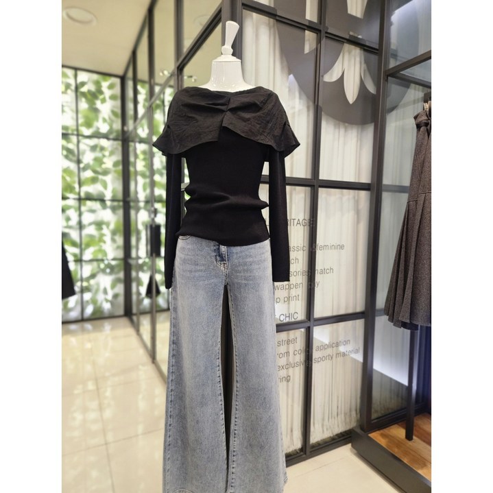 [듀엘] DEWE 러플 골지 니트 L254KSK036 NC일산