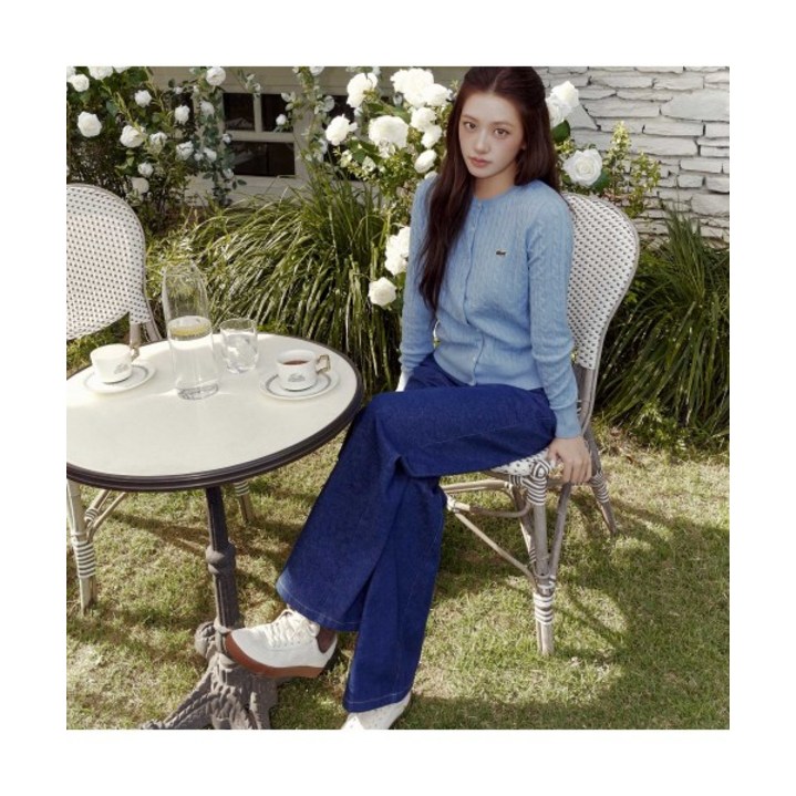 [국내매장정품] 라코스테 LACOSTE 여성 세미와이드 캐주얼 데님팬츠 HF608E-55N 36L HF608E-55N36L 181161