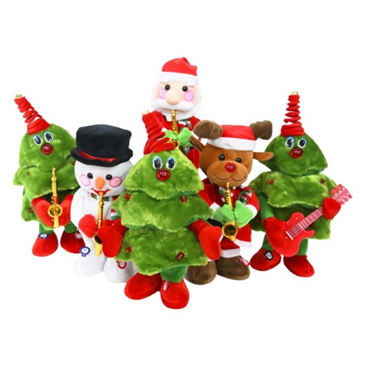 크리스마스 춤추는 트리 인형 움직이는 산타 눈사람, 1개, 기타치는 트리