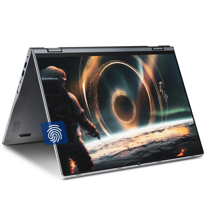 JUMPER 노트북 2-in-1 16인치 접이식 터치스크린 N5095 프로세서 4GB RAM 128GB SSD 지문인식 WiFi6 Windows 11 home, JUMPER J1 SEUN186, WIN11 Home, 4GB, 128GB, 회색