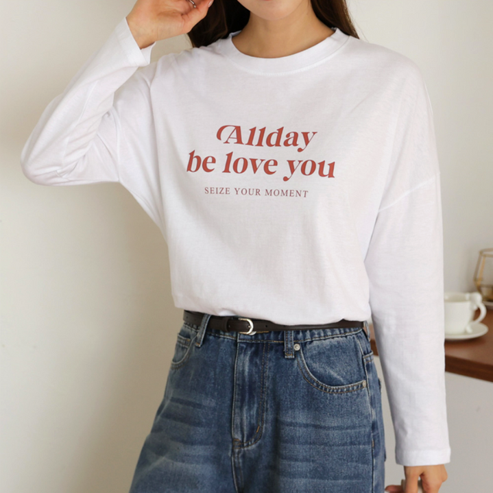 라라로엔픽 비러브 루즈핏 순면 100% 긴팔티 국내 제작 봄 가을