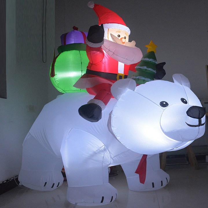 크리스마스 에어벌룬 장식 북극곰 산타 무빙 LED 소품