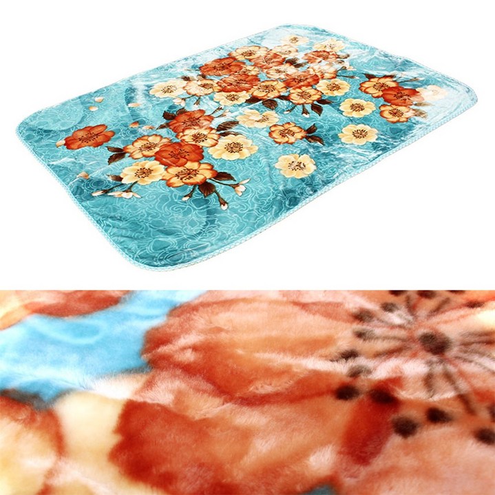 양면 극세사 담요 스카이꽃 ( 두꺼운 이중 캠핑 겨울 밍크 캠핑 차박 소파 이불 블랭킷 봄담요 할머니담요 )