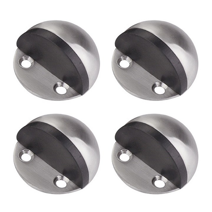 PUREGO 무타공 반달 도어스토퍼, 실버, 4개