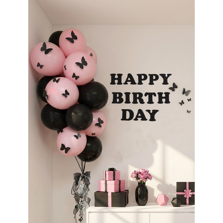 크레샤 블랙핑크 생일파티용품 헬륨효과 파티풍선세트