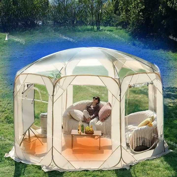 천랑 원터치 쉘터 PVC 동계 투명 돔 텐트