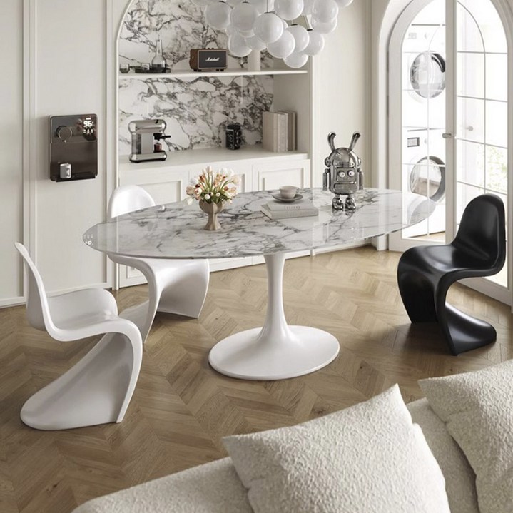 엄정화 카페 사 knoll 사 테이블 식탁 라운드 북유럽 8인용 6인용 천연대리석