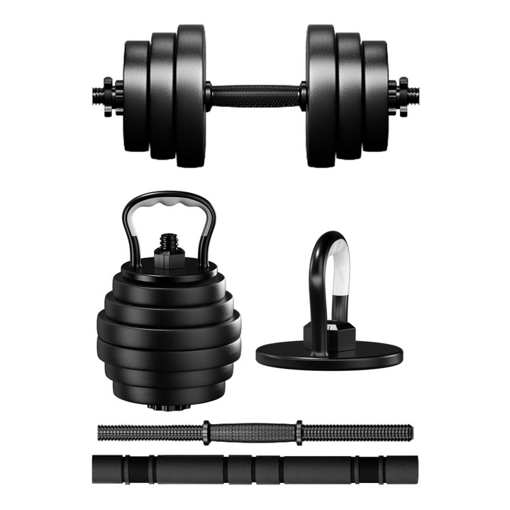 엑스킹 4in1 무게조절 덤벨 바벨 케틀벨 푸쉬업바 전신 근력 운동기구 20kg, 20kg, 1개