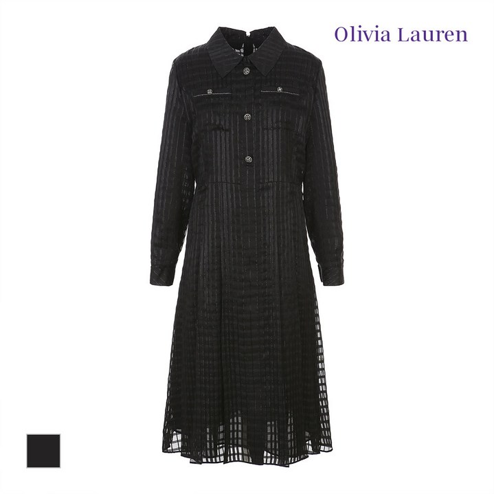 올리비아로렌 셔츠카라 플리츠 원피스_VOROA4S2191