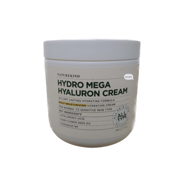 [정품]+ 네이처카인드 히알루론 만능 크림 500g,1개 얼굴 바디 영양 아이 크림 대용량 민감 피부 눈밑 주름 잔주름 속건조 수분크림, 500g, 1개