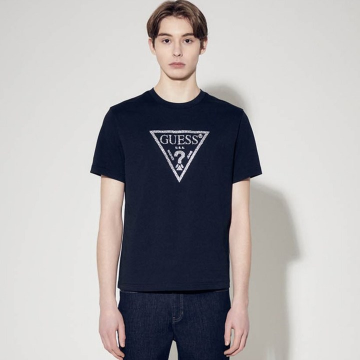 게스 남성용 샤이니 왕삼각 반팔 티셔츠 MP2K9434