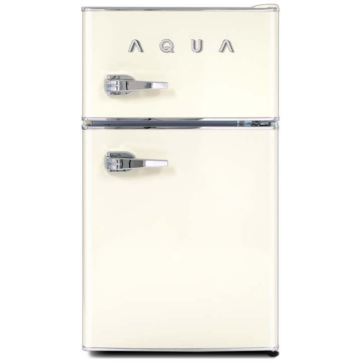 lg미니냉장고 하이얼 AQUA 미드센츄리모던 클래식 3D크롬로고 레트로 냉장고 82L 방문설치, 크림 아이보리, ART82MDCLI