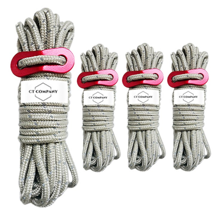 씨티컴퍼니 캠핑 감성 반사 로프 4p  버클 4p 세트