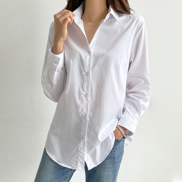 여성흰남방 피핀 여성용 위켄드 루즈핏 데일리 셔츠 49129