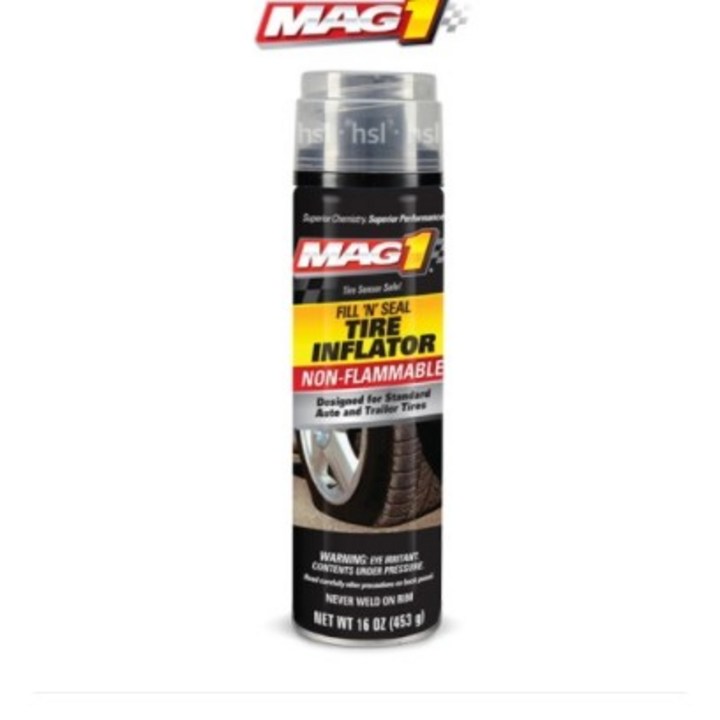 MAG1 맥원 타이어 펑크 수리제 펑크 수리액  MAG1 TIRE INFLATOR타이어 인플레이터  불연성  340g12oz, 1개, 340g