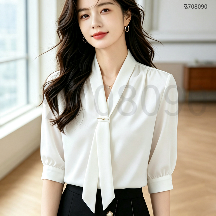 708090 여름 면접복장 블라우스 구김없는 데일리 반팔 셔츠 여성용