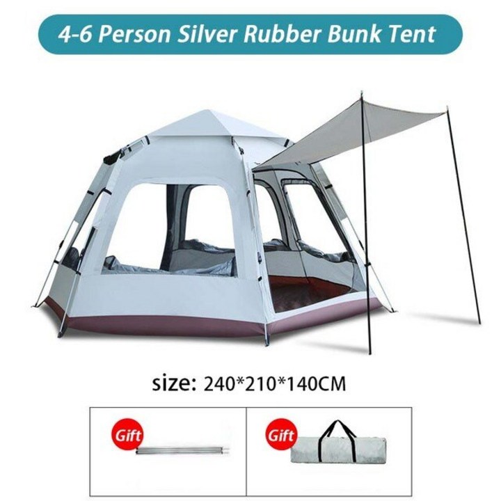 에르젠이화지작s5 엘돔 야외 돔 자동 빠른 개방 캠핑 두꺼운 방수 자외선 가족 넓은 공간 인용 돔텐트