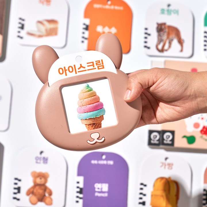 2025 NEW 말문이 폭발하는 베이비세즈 실사 낱말카드 180장말하기토끼그림책10권, 1개