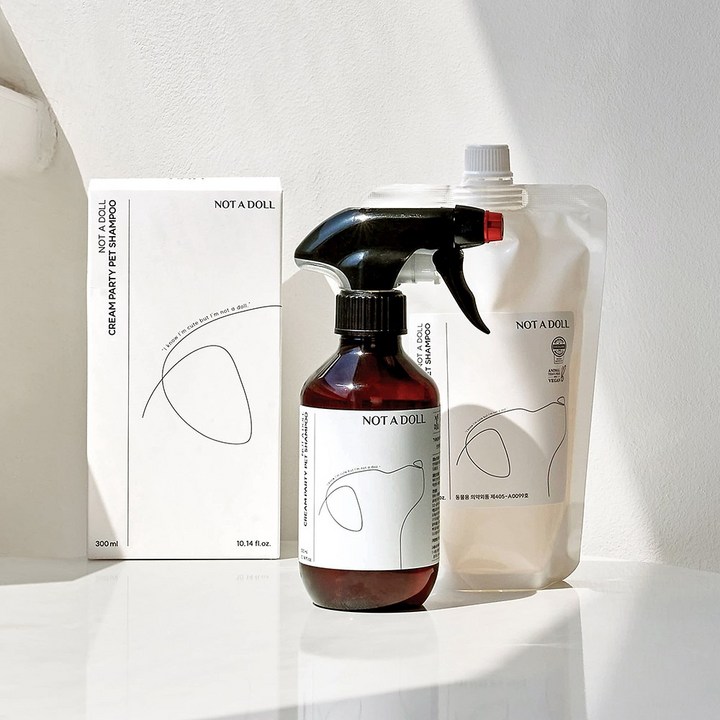낫어돌 강아지 고양이 거품 스프레이 샴푸 저자극 비건 천연 올인원, 1개, 300ml