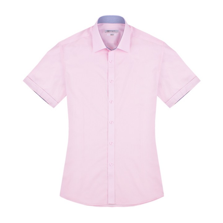 레디핏 분홍색 슬림핏 여름 반팔와이셔츠