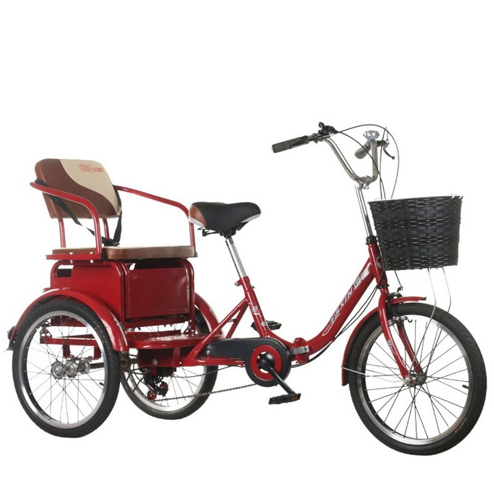 성인 세발 자전거 트렁크 라탄 바구니 트레일러 20230421