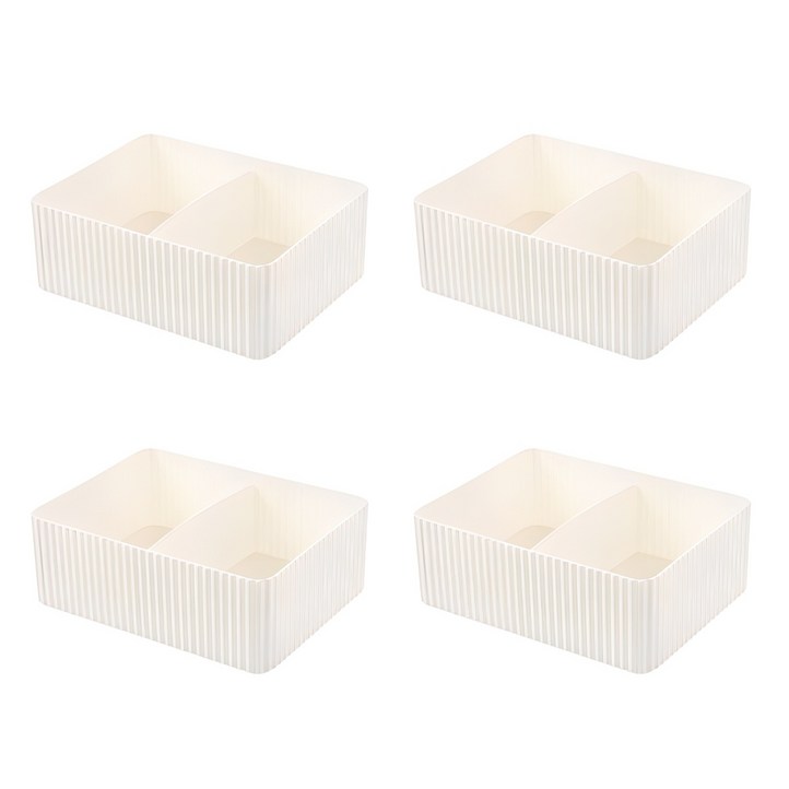 더자카 심플 미니 수납정리함, 화이트, 4개 더자카 심플 미니 수납정리함, 화이트, 4개