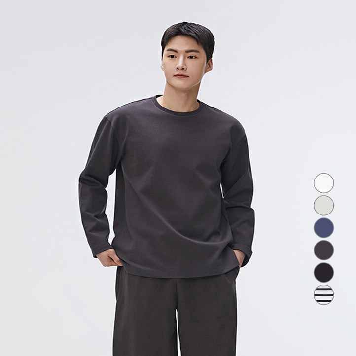 스파오 남성용 밀라노코튼 루즈핏 긴팔티 SPLWF23M01