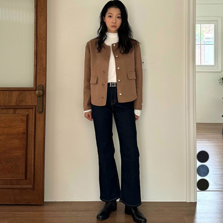 클라비스 여성용 스판 세미 와이드 데님 클라비스 여성용 스판 세미 와이드 데님