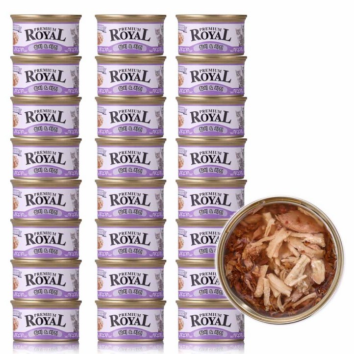 펫스토리 전연령 고양이 프리미엄 로얄 주식캔, 닭참치, 85g, 24개