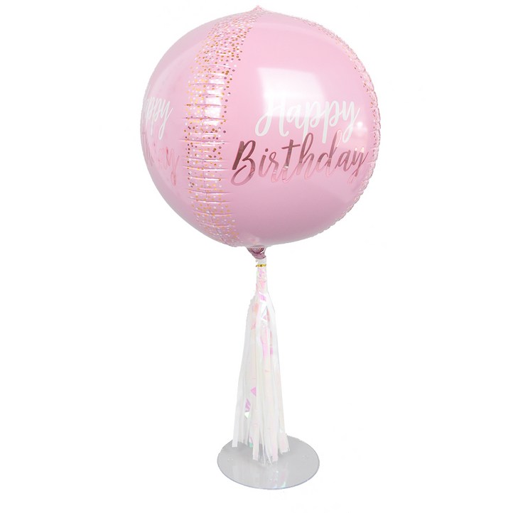 파티쇼 오브은박풍선 스탠드 태슬수술홀로그램 35cm 세트, 생일식스틴블러쉬  화이트, 1세트