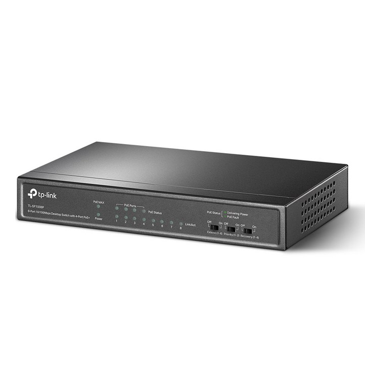 티피링크 8포트 10  100Mbps 데스크톱 4 PoE 스위칭허브, TLSF1008P