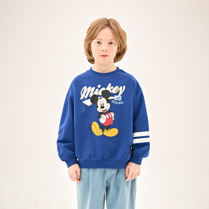 젤리스푼 아동용 디즈니 미키 마우스 스포티두줄 맨투맨