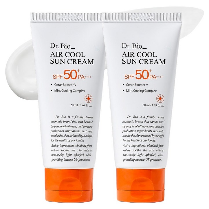 닥터바이오 에어쿨 무기자차 선크림 SPF50+ PA++++, 50ml, 2개