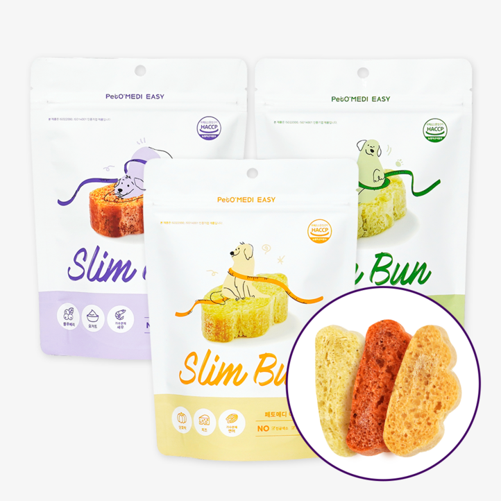 브리지테일 강아지 이지슬림번 다이어트 저칼로리 치석제거 덴탈간식 버라이어티팩 3종 세트