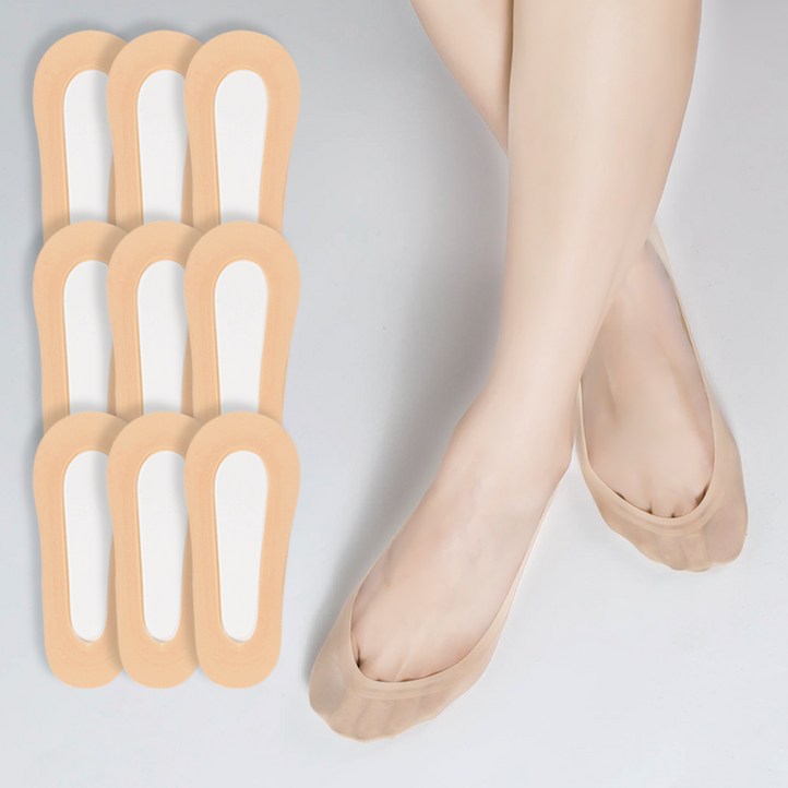 시너싹스 여성용 전체실리콘 논슬립 쿨 덧신 9켤레