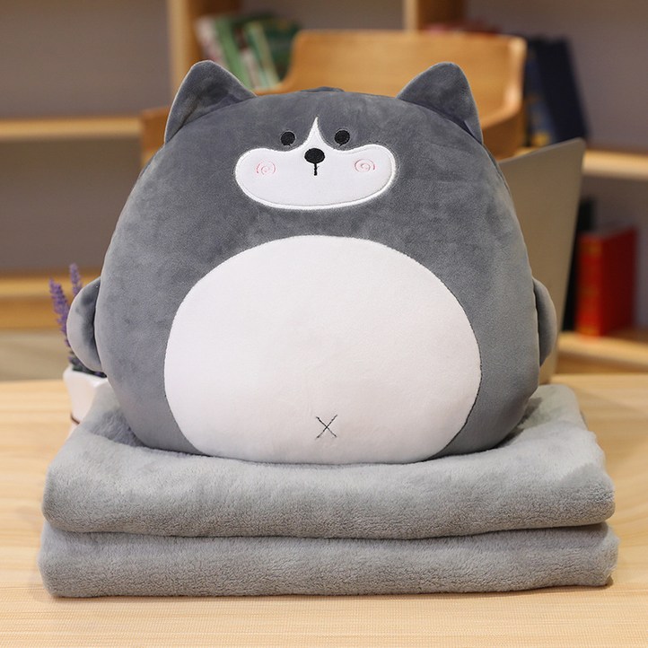 므뮤 인형 쿠션  투인원 무릎 담요