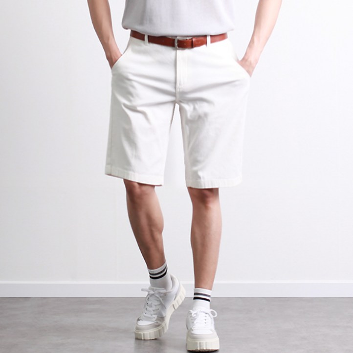 투뎃 남성용 베이직 치노 면스판 5부 반바지