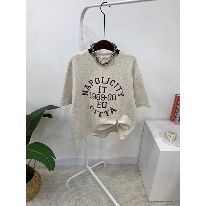 씨샵인더룸  나폴리 레터링 오버핏 반팔 티셔츠 4color