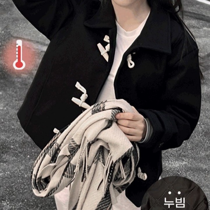 빠른배송누빔패딩안감 Y2K 크롭 숏 떡볶이코트 기모숏코트 겨울옷 울자켓 겉옷 키작녀 크리스마스연말룩 일본여행 빅사이즈 오버핏아우터 잠바 샥출발배송 당일출고 덤블여행 블랙