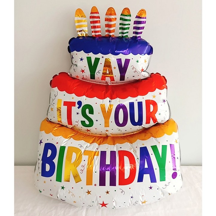 [당일출고] 1m 케이크풍선 케잌풍선 3단 은박풍선 초대형 생일케익 생일 파티풍선 가랜드