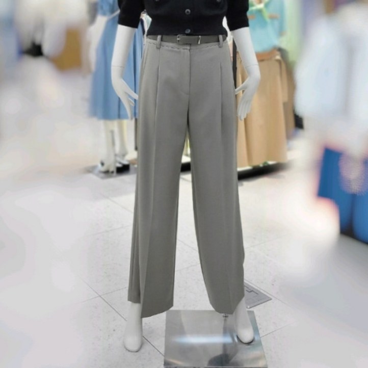 씨씨콜렉트 핀턱디테일 세미와이드핏 벨티드팬츠(E233MSA103/카키)